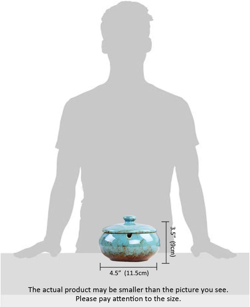 Handcrafted Ceramic Ashtray - With Lid to Avoid Smells