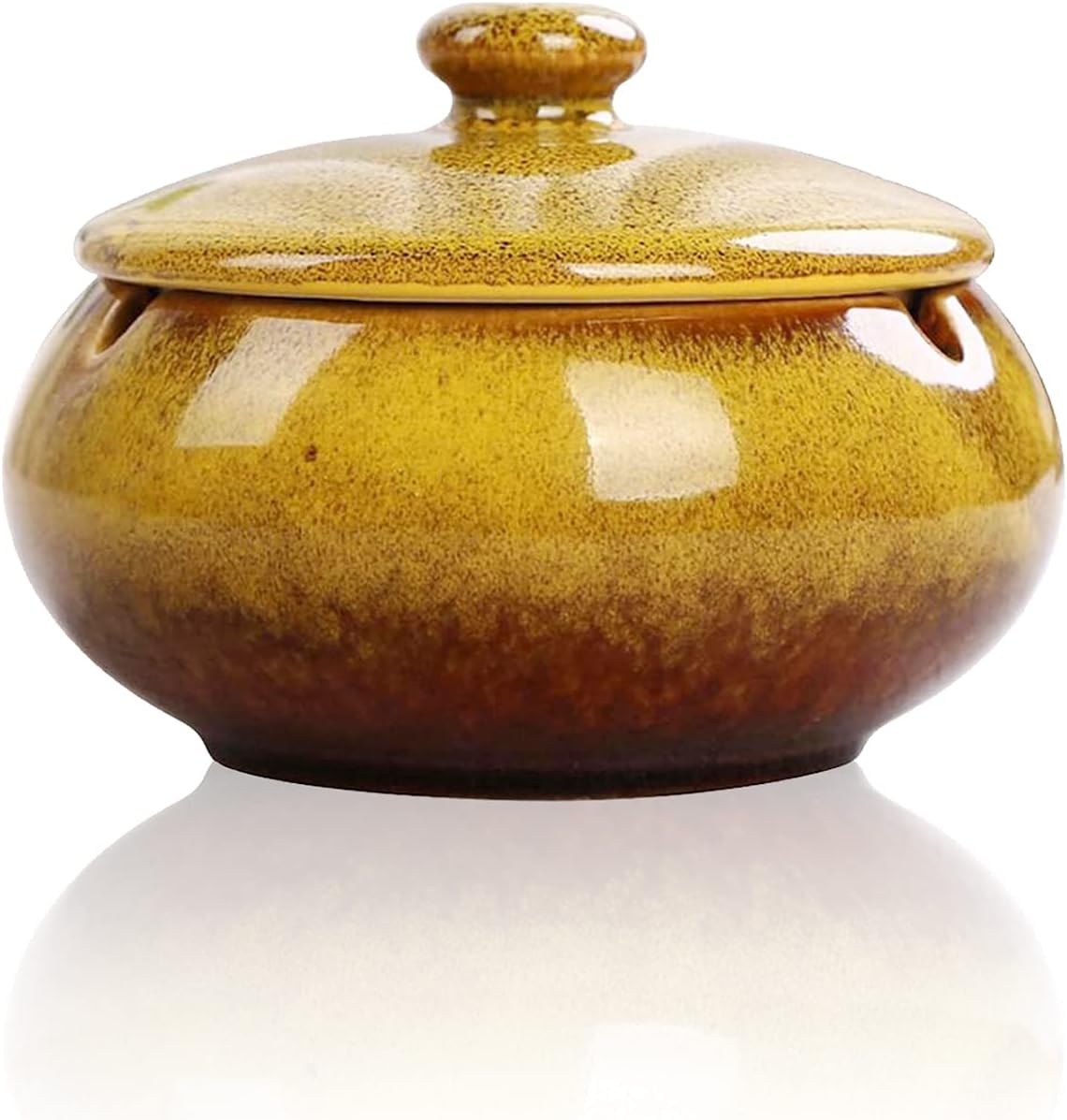 Handcrafted Ceramic Ashtray - With Lid to Avoid Smells