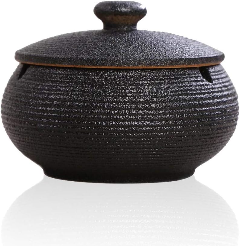 Handcrafted Ceramic Ashtray - With Lid to Avoid Smells