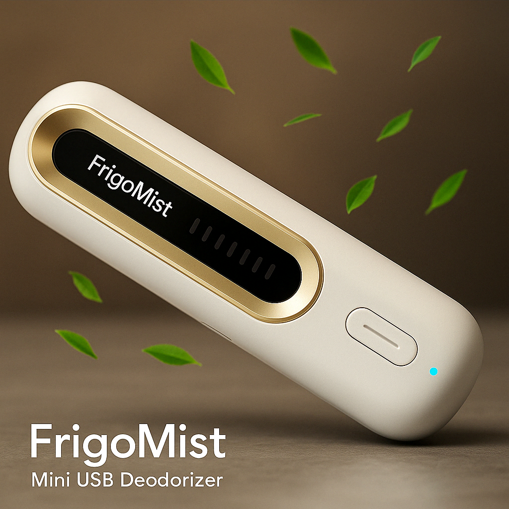 FrigoMist™ - Reusable Fridge Deodorizer – Eco-Friendly, Filter-Free Odor Neutralizer